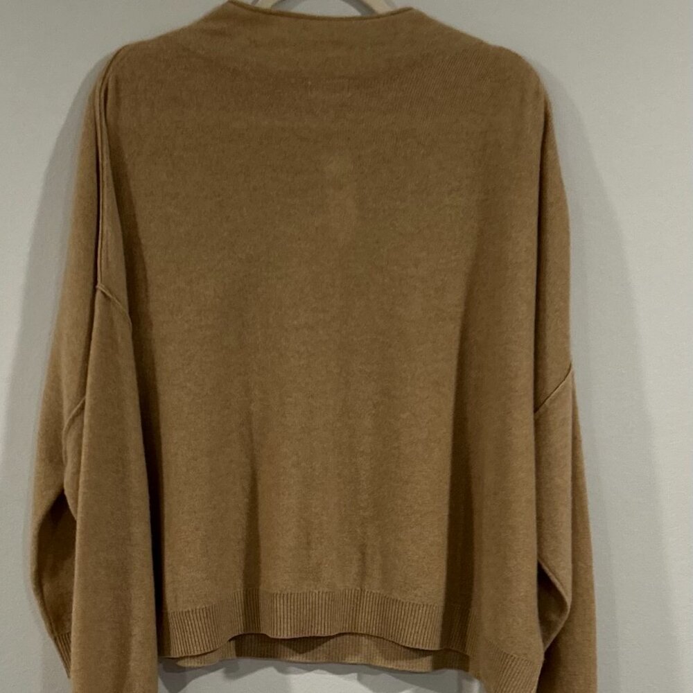 Pilcro Alani Cashmere Sweater Cropped Crewneck Honey PulloverSize XL - Picture 3 of 7